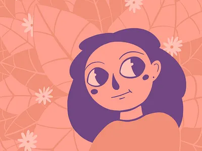 Walk in Nature apple pencil flower illustration ixdbelfast leaf nature person pink portrait procreate woman