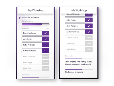 Workshop Lecturer Progress ios mobie ui workshops