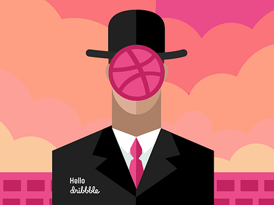 Hello Dribbble debut design first hello illustration invite shot