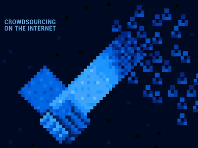 Crowdsourcing crowd crowdsourcing handshake individuals internet online outsource people pixel services verification workforce