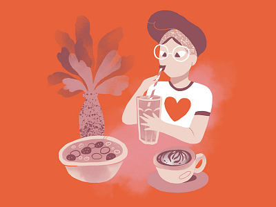 Learn to love Yourself /03 beauty body coffee editorial food friend girl illustration love morning plants woman