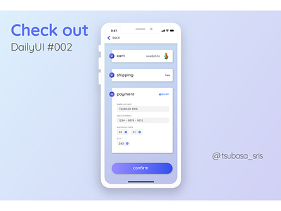 Daily UI Challenge #002 "check out" app check out dailyui dailyuichallenge design designer sketch ui