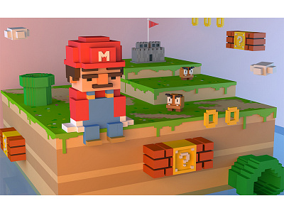 CINEMA 4D for Super Mario 3d，cinema 4d，mario super mario