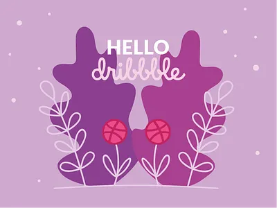 Hello Dribbble debut flowers hello llustration vector