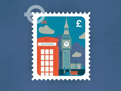 Queen's Guard big ben guard illustration london postage red bus stamp tower