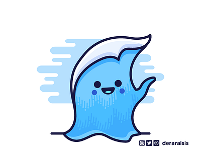 Cutie DnD 1e Elementals: Water Elemental cute dnd dungeons and dragons game geek illustration minimal nerd ocean vector art water elemental wave