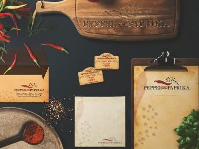 Visual Identity for a restaurant brand identity branding business card foodie identity logo menu menu bar menu design paprika pepper restaurant visual