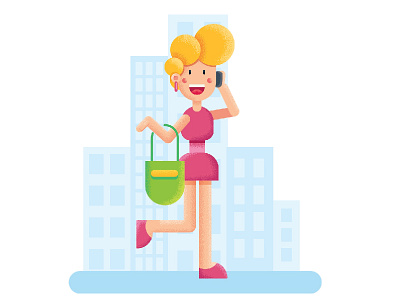 Shopping girl character flat girl glamour illustration shopping