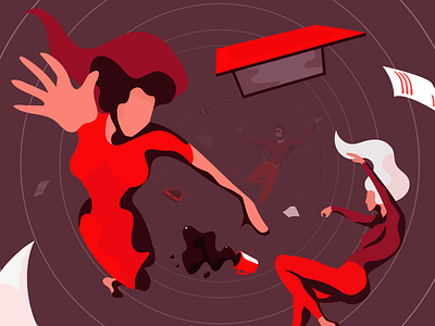 Falling People Illustration design graphic illustration ui ux