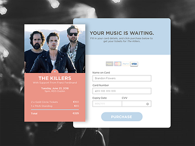 Daily UI #2 - Credit Card Purchase adobe daily design illustrator killers music photoshop purchase ui xd