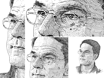 Portrait unique style artwork - Mark Rutte art art portraits barmalisirtb design figure mark rutte netherlands political politician portrait art