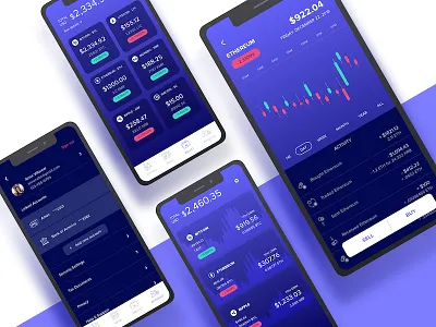 Crypto mobile concept app clean coin crypto cryptocurrency mobile product ui ultramarine ux