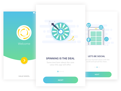Spin to Win! Part 1 mobile app design onboarding ui concept ui design ui exploration ux visual design