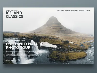 Classic Photo Tours black blue branding desktop digital fullscreen graphic minimal visual webdesign white