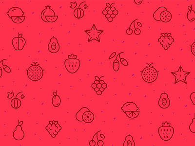 Fruit and berry jam! berry icons cherries dragon fruit icon food icon pattern fruit icon pattern iconography line line goji berry minimal outline outline strawberry red