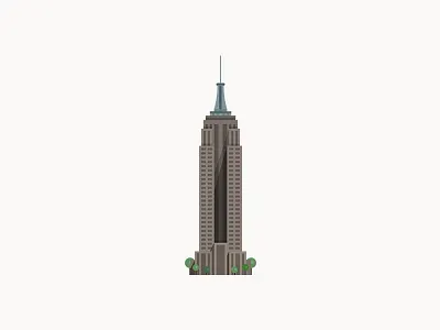 Empire State Building architecture building design flat icon illustration lds logo nyc vector