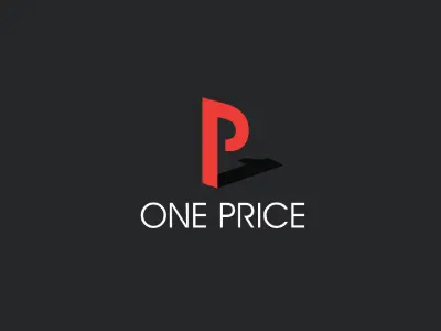 One price Logo 1 clean corporate creative icon logo p price shadow