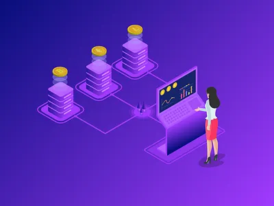 Cryptocurrency Tracker Isometric bitcoin blockchain cryptocurrency ethereum freebie gif gradient illustration isometric mobile ui ux