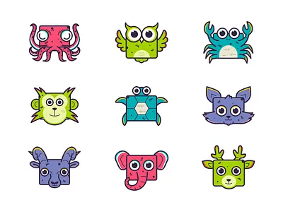 Animal 01 animal elephant goat monkey octopus rabbit turtle