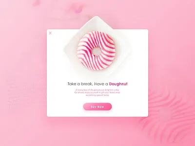 Daily UI: #016 Pop up/Overlay ad buy dailyui donut interface online ads overlay pink pop up pop up shop online ui