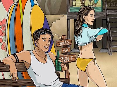 Surf Shack art comic book comic illustration illustration