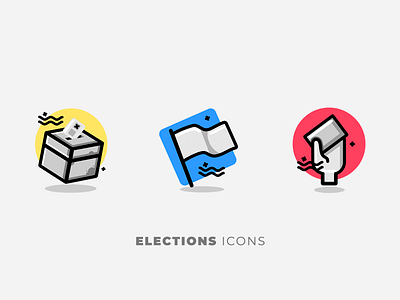 Elections Icons blue box colombia election electoral flag hand icon red yellow