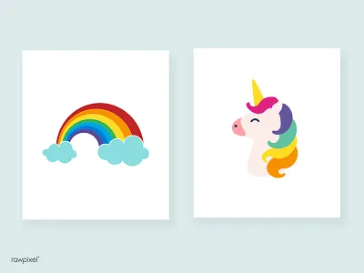 unicorn child colourful fantasy happy horn illustration magic rainbow unicorn