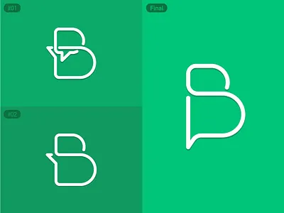 B b branding bubble chat chat bubble initial line logo