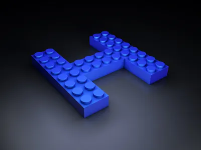 Lego alphabet design c4d design plane ui