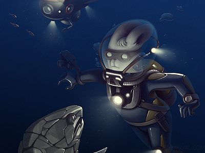 Underwater character design concept concept art game game design illustration kids logo ui underwater