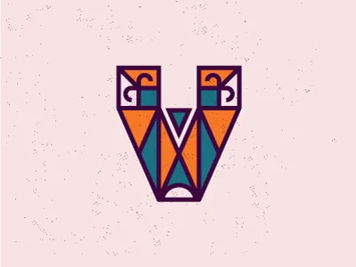 V 36 days of type icon illustration lettering line logo ornament type typography