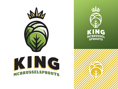 Brussel Sprouts Logo brand brussel sprout crown design icon king logo vegetable