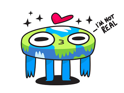 Flat Derp 🌍✨ art character design earth flat earth funny illustration nasa nope planet space vector