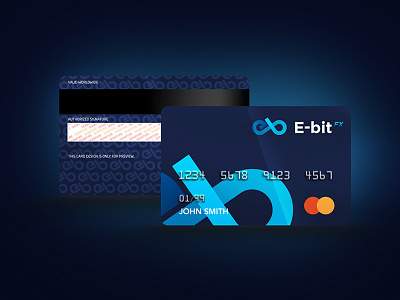 E-BitFX. Brandbook design. Credit card blue brandbook business card credit infinity letter logo logotype notebook