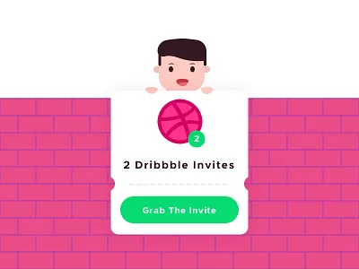 Dribbble Invites design flat icon illustration invites type typography ui vector