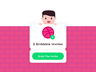 Dribbble Invites design flat icon illustration invites type typography ui vector