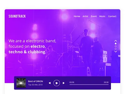 Music Band & Clubbing clubbing design music player record site ui ux web white