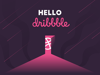 Hi Dribbblers! 1st shot door dribbble dribbble ball illustration shadow