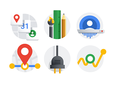 Google account icon set account activity brush dashboard google icon icon set illustration inactive paint shredder timeline