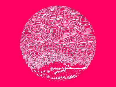 Hands On! colourful doodle pink and white winds