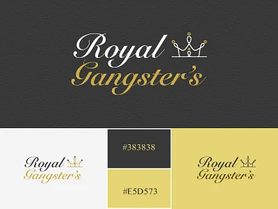 Royal Gangster branding business color code creative crown logo design icons logo royal typography