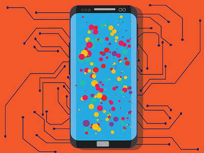 Smartphone ai android artificial intelligence colorful illustration orange smartphone tech technology wallpaper