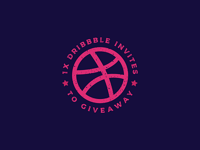 1x Dribbble Invites 1 invites draft dribbble giveaway icon illustration invite invites retro typography vintage