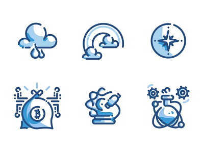 1000 Line Icons Duo Tone Pack bitcoin blue cloud compass icon icons line pack research science