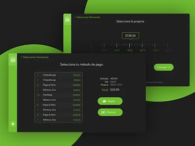 Bite – Summary and Tipping flow food payment tip ui