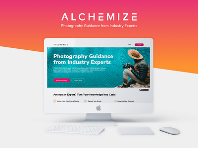 Alchemize expert interface pink ui ux web design white