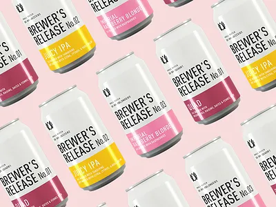 Brewer's Release Family beer branding can packaging service brewing typography
