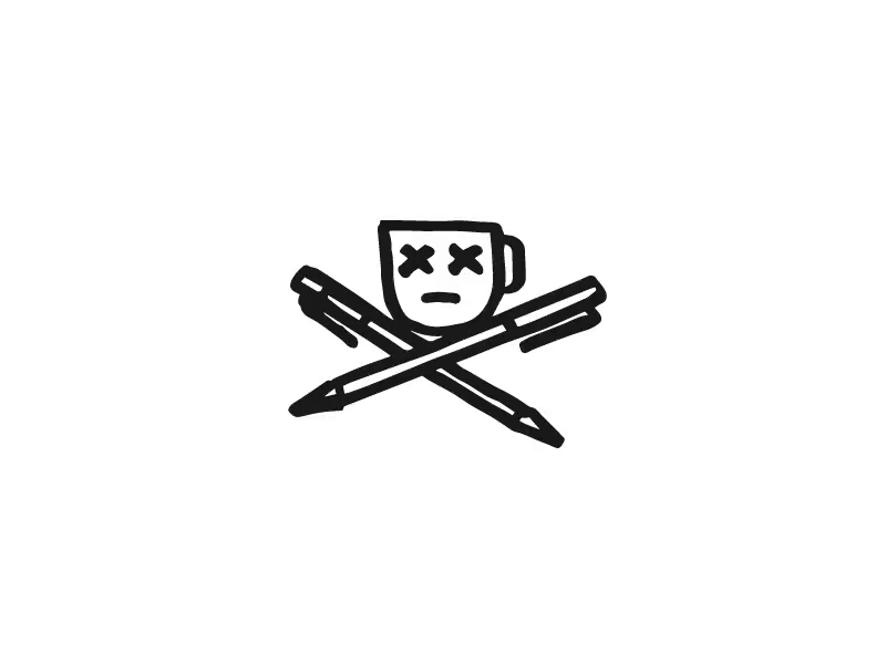 Mug and Crosspens cross dead fuel hand drawn hustle jolly roger mug nashville pen pirate sketch skull