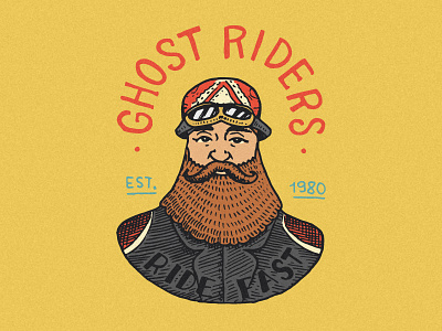 Badge with biker badge biker hand drawn motorcycle rider vintage