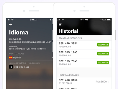 International Recharge ios design ui design ux